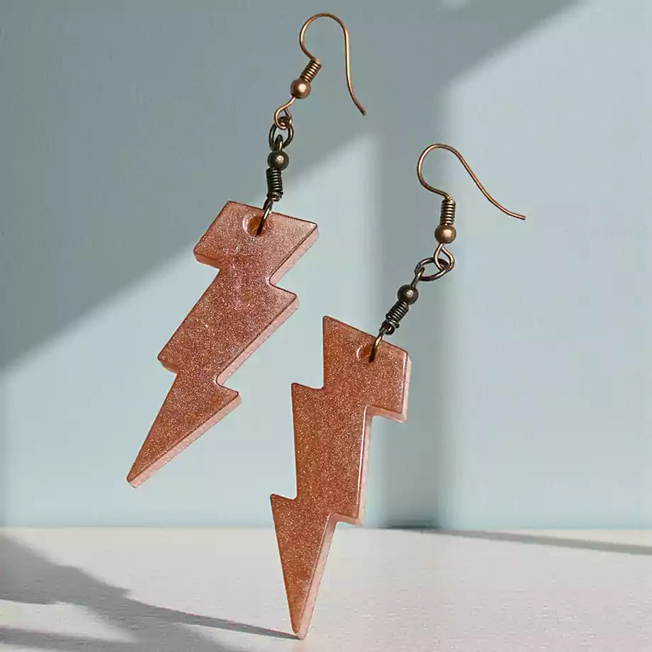 Kızıl Şimşek | El Yapımı Epoksi Küpe