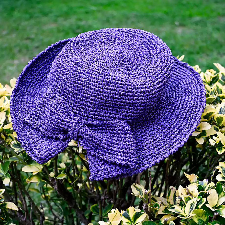Violet Sessiz Güç | El Örgüsü Doğal Şapka - Görsel 3