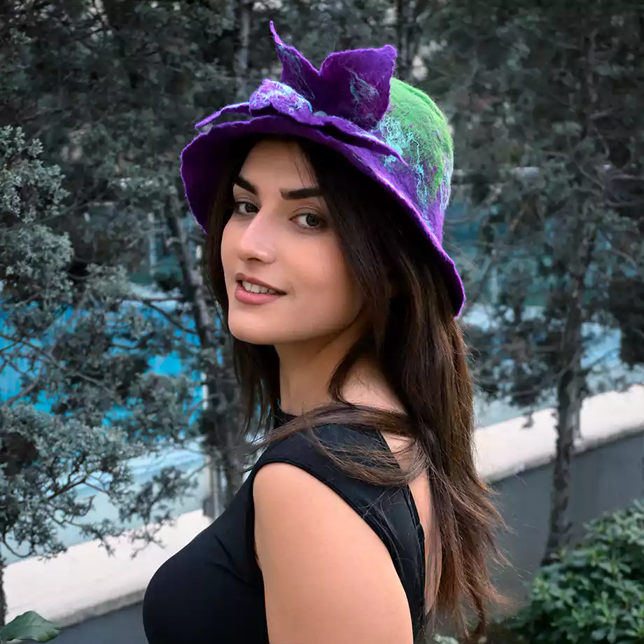 Frekans Şapkası | Keçe Ritüel Şapka - Görsel 3