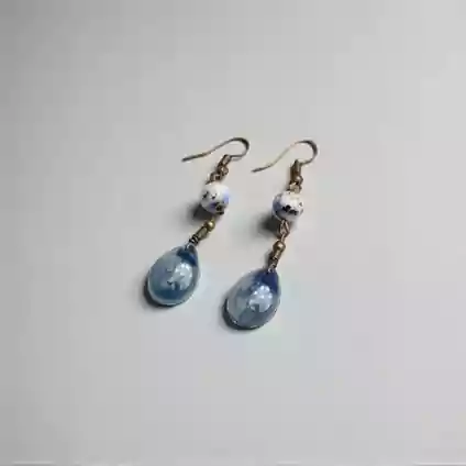 Blue Elegance Epoksi Küpe