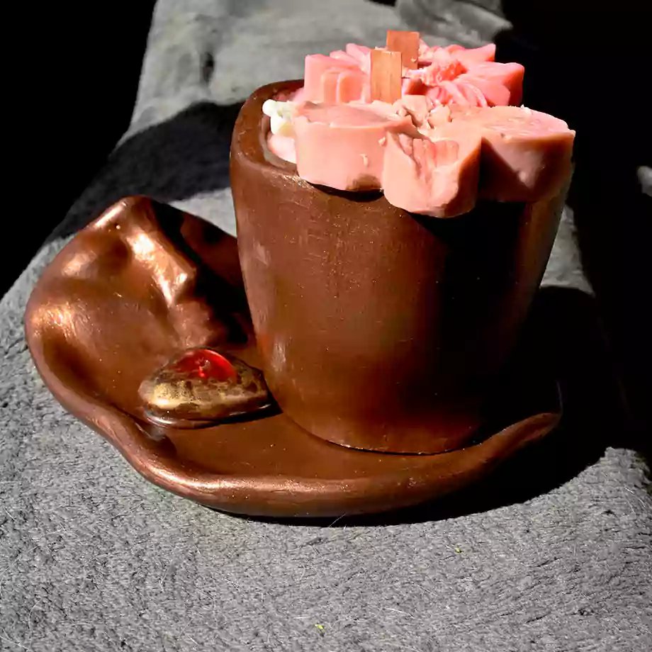 Bronz Büst Tasarım Mum ve Tütsülük Seti - Görsel 9