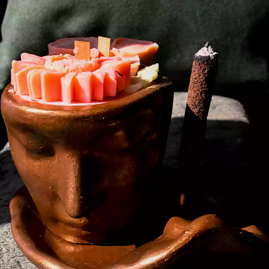 Bronz Büst Tasarım Mum ve Tütsülük Seti - Görsel 8