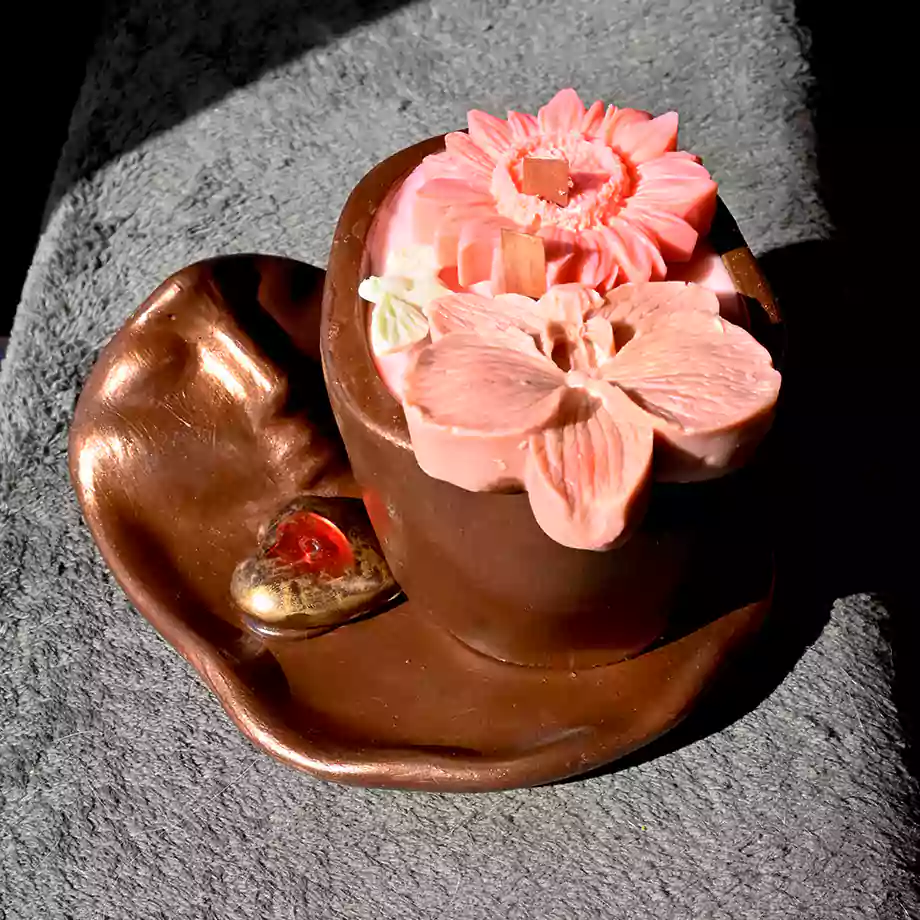 Bronz Büst Tasarım Mum ve Tütsülük Seti - Görsel 6