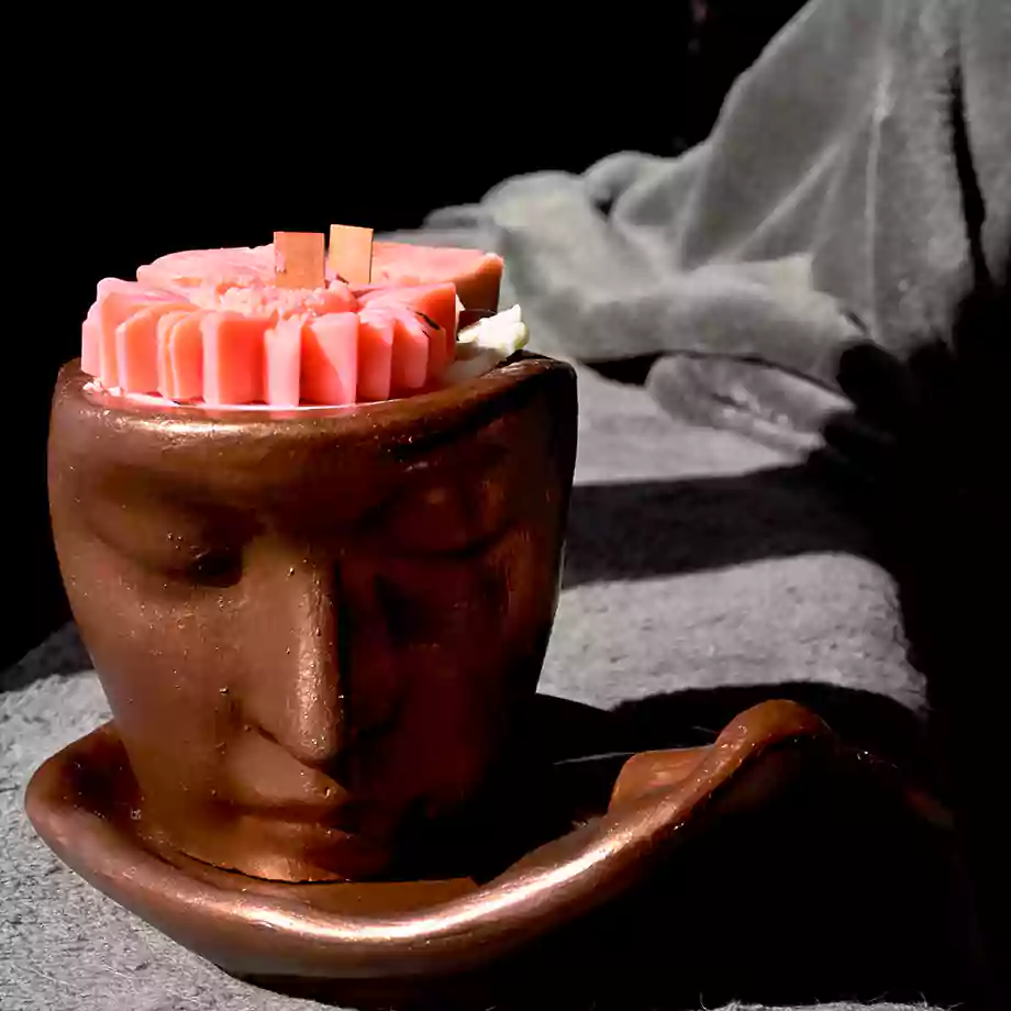 Bronz Büst Tasarım Mum ve Tütsülük Seti - Görsel 5