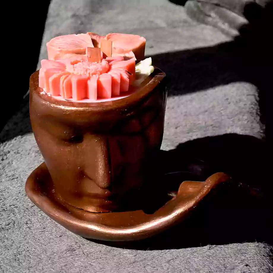 Bronz Büst Tasarım Mum ve Tütsülük Seti - Görsel 3