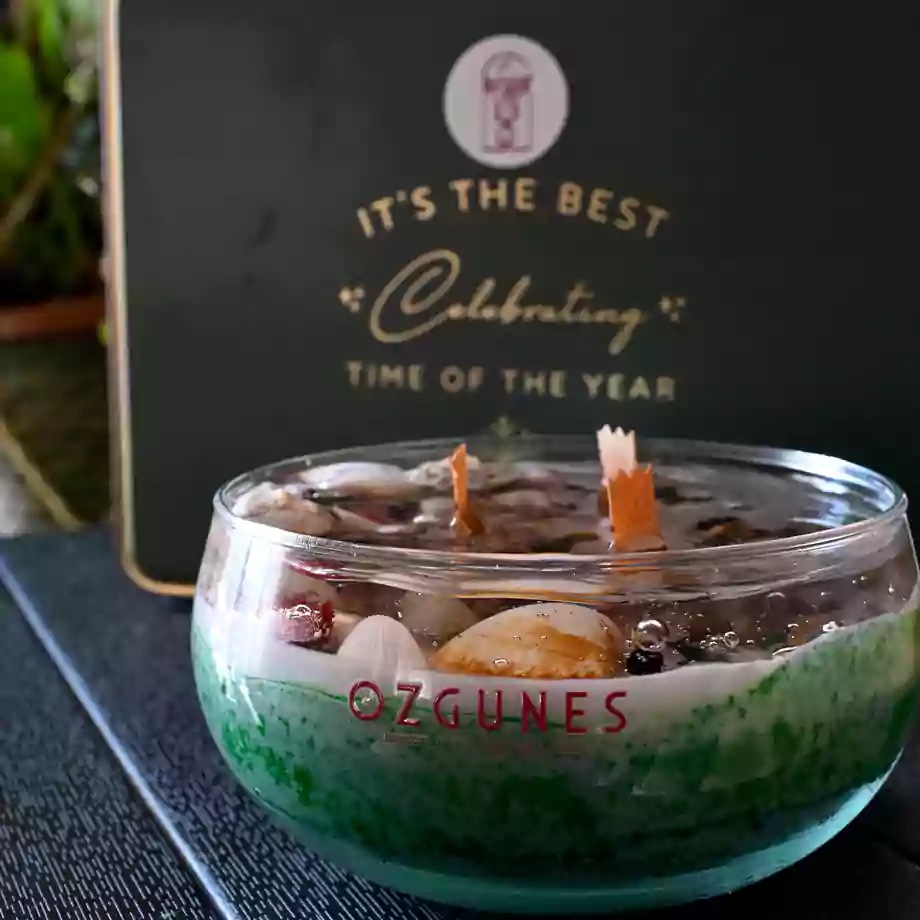 Deniz Kabuklu ve Doğal Taşlı Dekoratif Jel Mum - Görsel 2