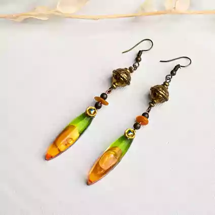 Güneş ve Toprak Epoksi Küpe