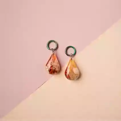 Mercan Damlası Epoksi Küpe