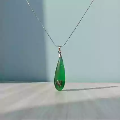 Zümrüt Kaplumbağası Epoksi Kolye