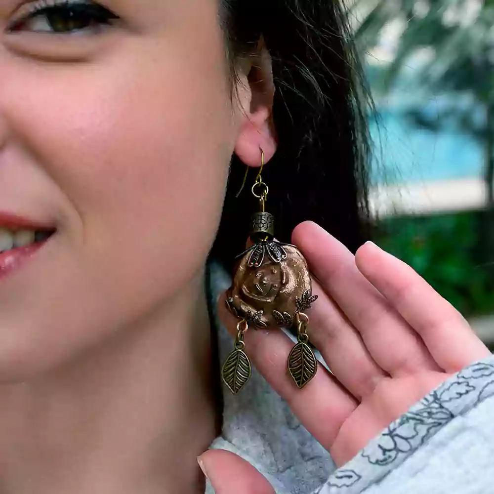 Toprak Hafızası El Yapımı Sallantılı Küpe